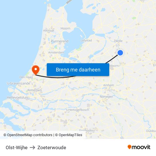 Olst-Wijhe to Zoeterwoude map