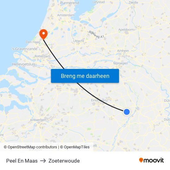 Peel En Maas to Zoeterwoude map