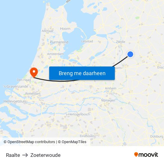 Raalte to Zoeterwoude map