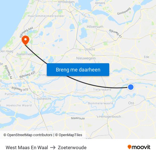 West Maas En Waal to Zoeterwoude map