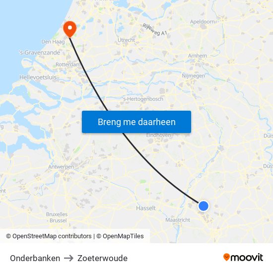 Onderbanken to Zoeterwoude map