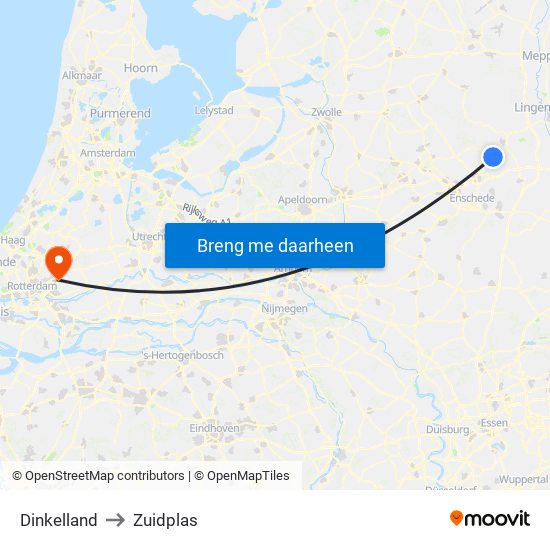 Dinkelland to Zuidplas map