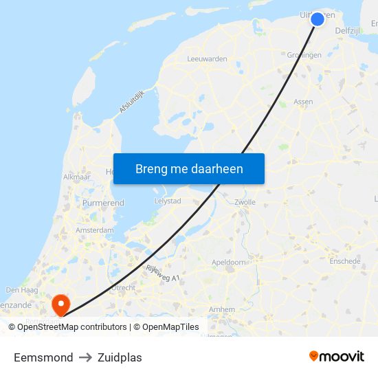 Eemsmond to Zuidplas map