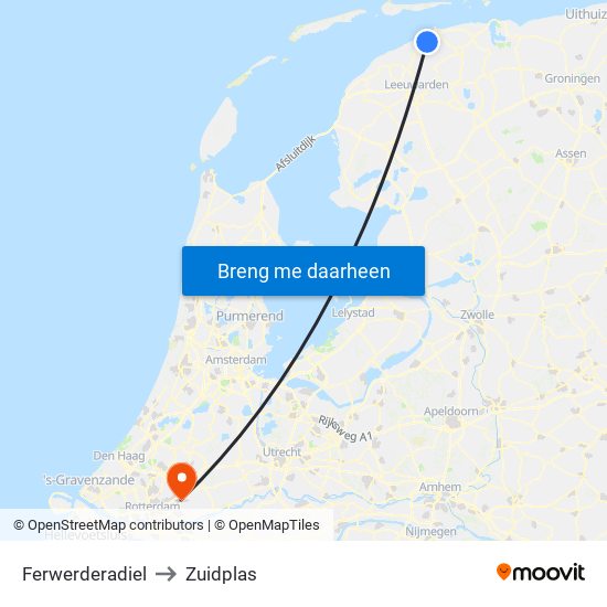 Ferwerderadiel to Zuidplas map