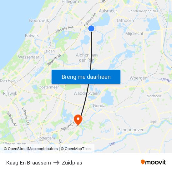 Kaag En Braassem to Zuidplas map