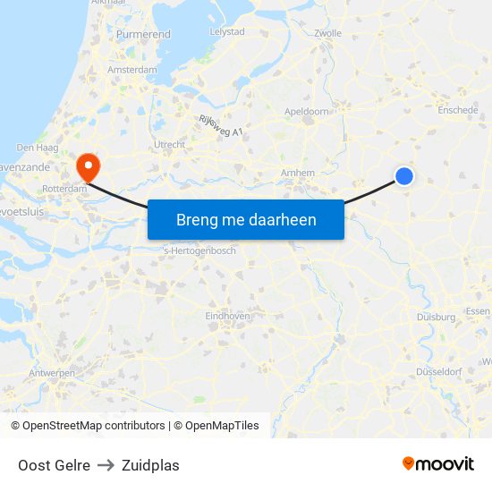 Oost Gelre to Zuidplas map