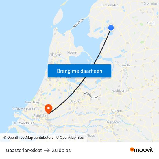 Gaasterlân-Sleat to Zuidplas map