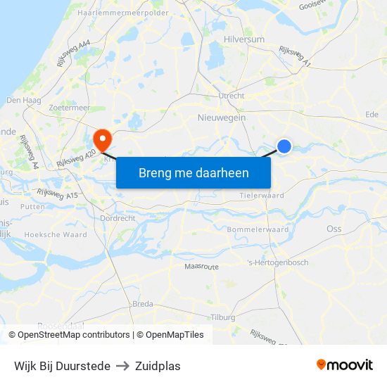 Wijk Bij Duurstede to Zuidplas map
