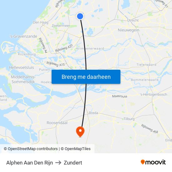 Alphen Aan Den Rijn to Zundert map