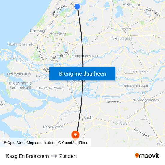 Kaag En Braassem to Zundert map