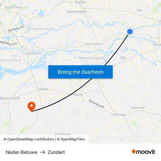 Neder-Betuwe to Zundert map