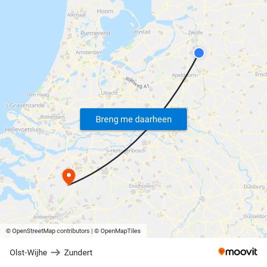 Olst-Wijhe to Zundert map