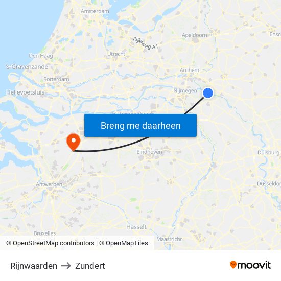 Rijnwaarden to Zundert map