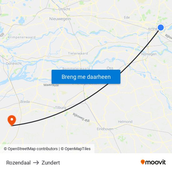 Rozendaal to Zundert map