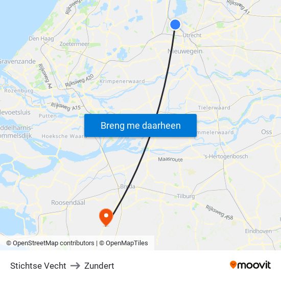 Stichtse Vecht to Zundert map