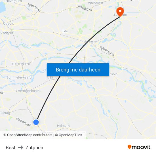 Best to Zutphen map