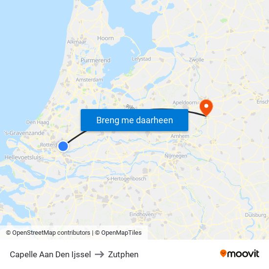 Capelle Aan Den Ijssel to Zutphen map