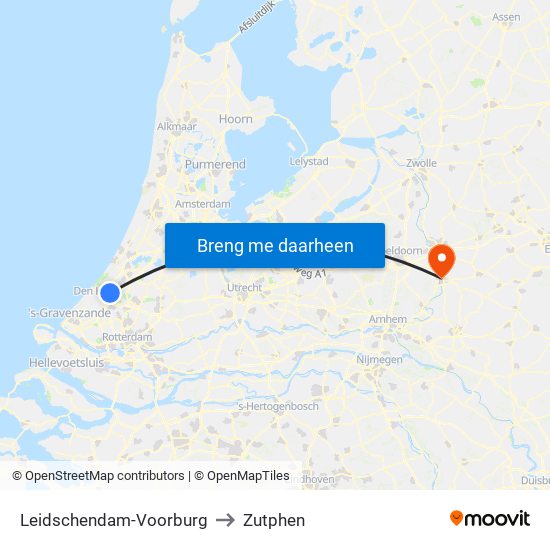 Leidschendam-Voorburg to Zutphen map