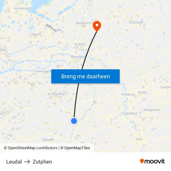 Leudal to Zutphen map