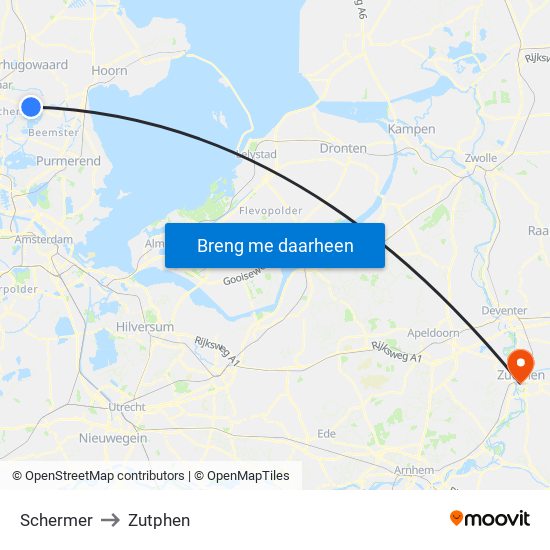 Schermer to Zutphen map