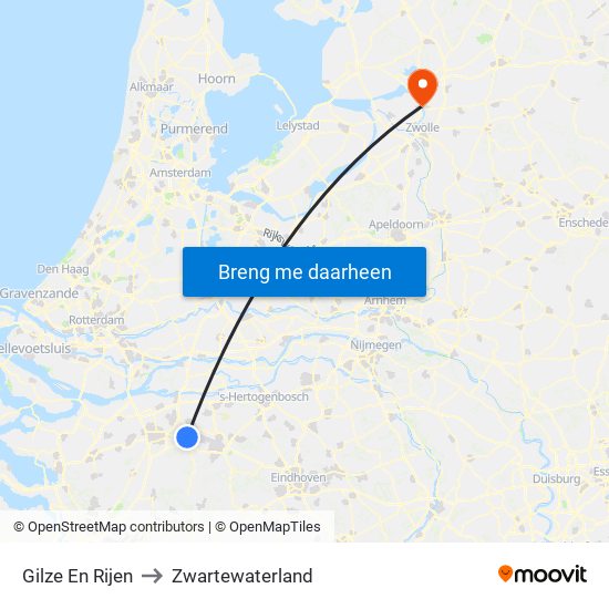 Gilze En Rijen to Zwartewaterland map