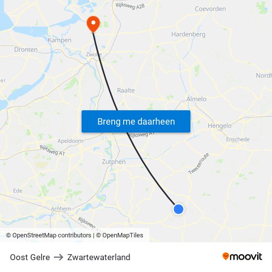 Oost Gelre to Zwartewaterland map