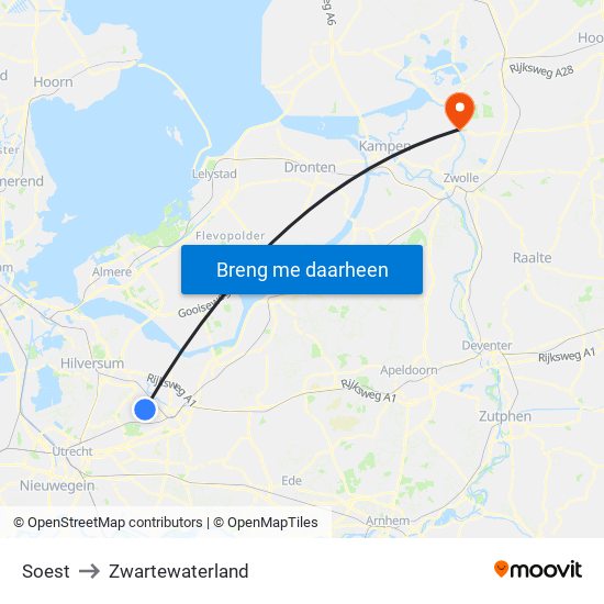 Soest to Zwartewaterland map