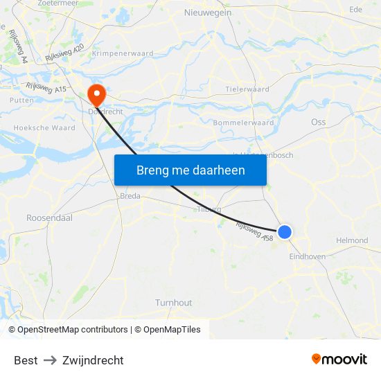 Best to Zwijndrecht map