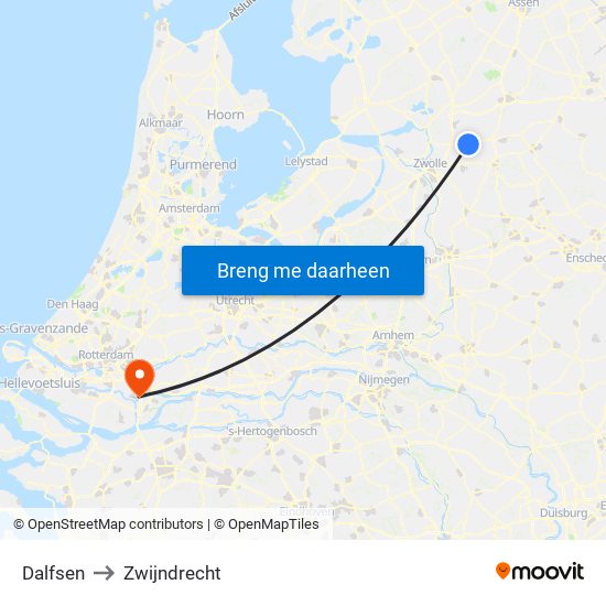 Dalfsen to Zwijndrecht map