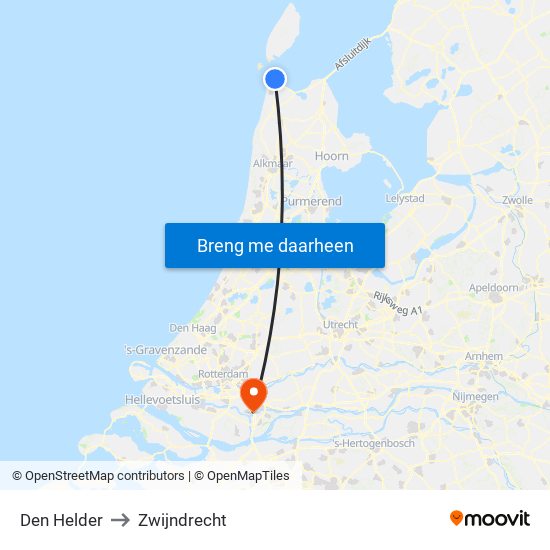Den Helder to Zwijndrecht map