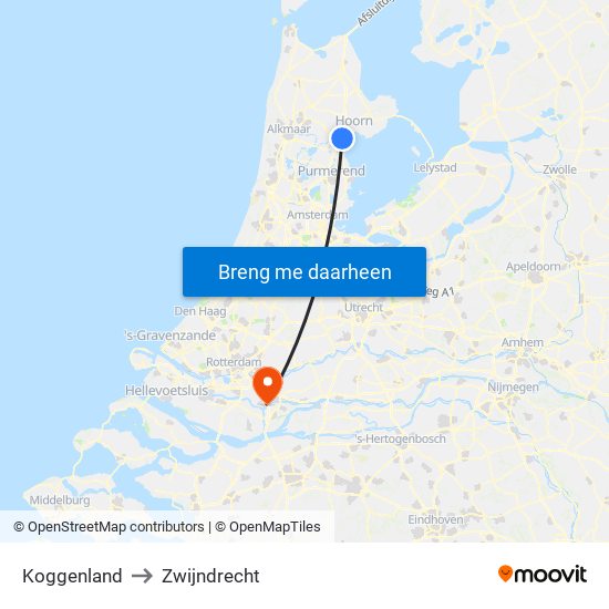 Koggenland to Zwijndrecht map
