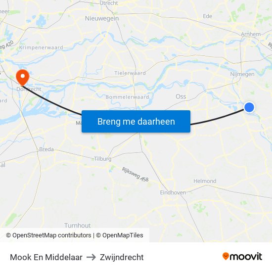 Mook En Middelaar to Zwijndrecht map