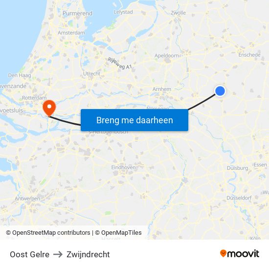 Oost Gelre to Zwijndrecht map