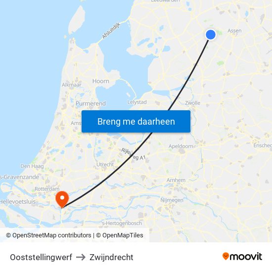 Ooststellingwerf to Zwijndrecht map