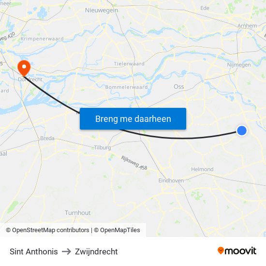 Sint Anthonis to Zwijndrecht map