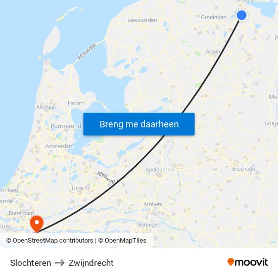 Slochteren to Zwijndrecht map