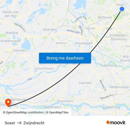 Soest to Zwijndrecht map