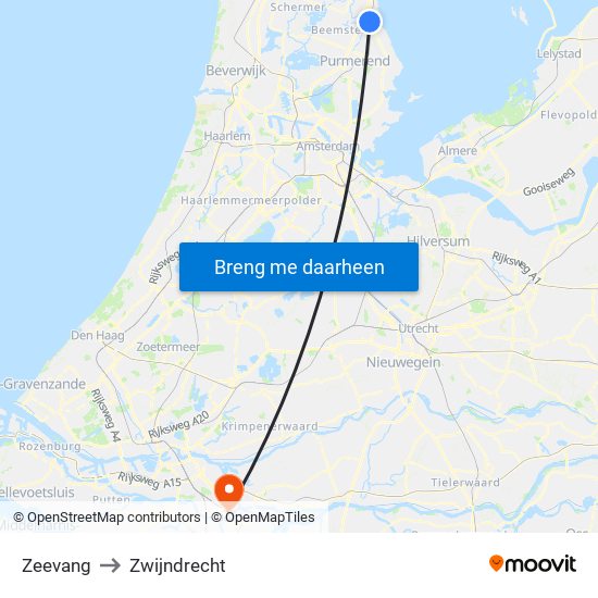 Zeevang to Zwijndrecht map