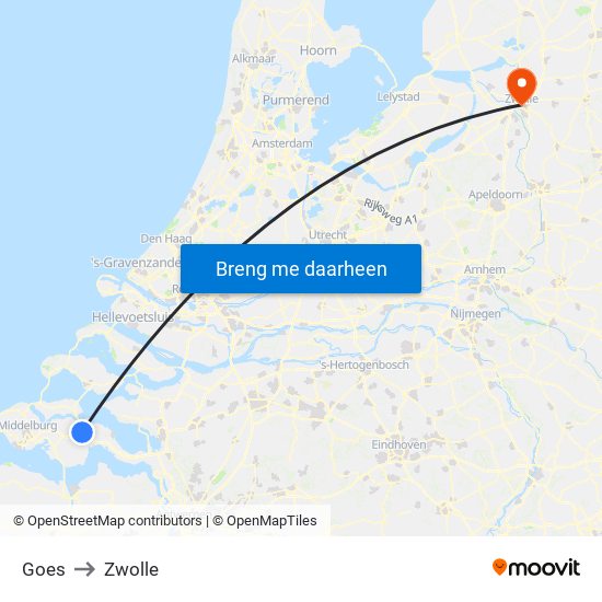 Goes to Zwolle map