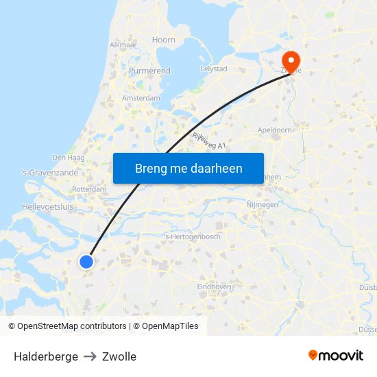 Halderberge to Zwolle map