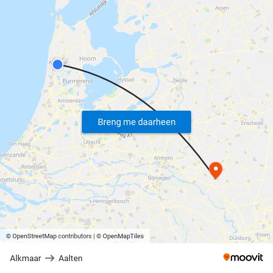 Alkmaar to Aalten map