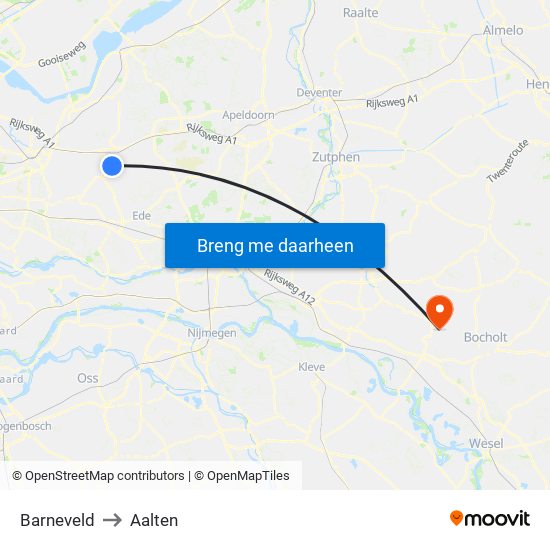 Barneveld to Aalten map