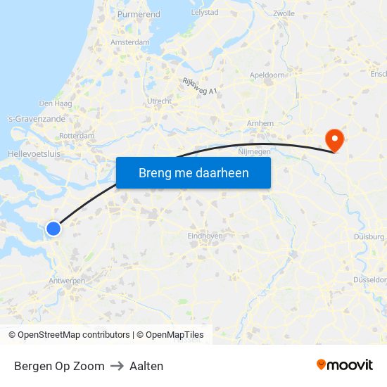 Bergen Op Zoom to Aalten map