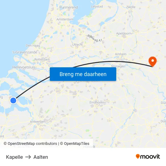 Kapelle to Aalten map