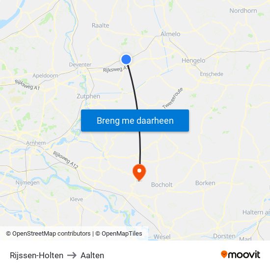 Rijssen-Holten to Aalten map