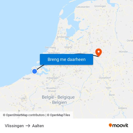 Vlissingen to Aalten map