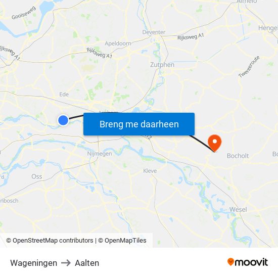 Wageningen to Aalten map