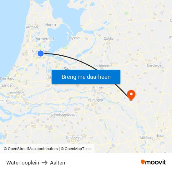 Waterlooplein to Aalten map