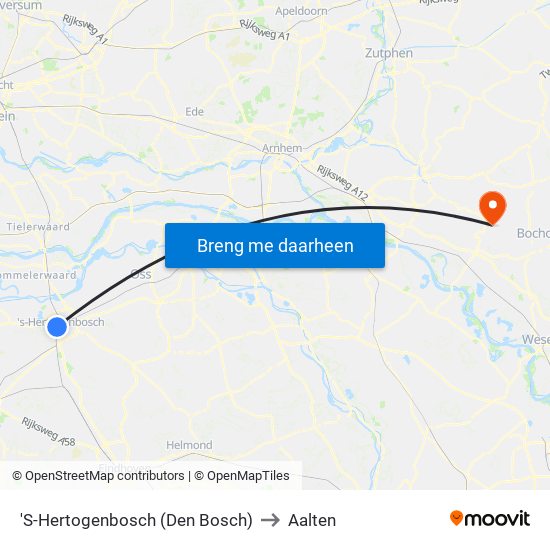 'S-Hertogenbosch (Den Bosch) to Aalten map