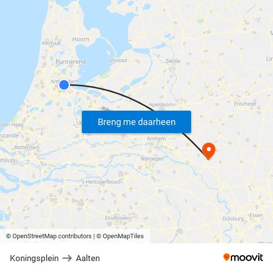 Koningsplein to Aalten map